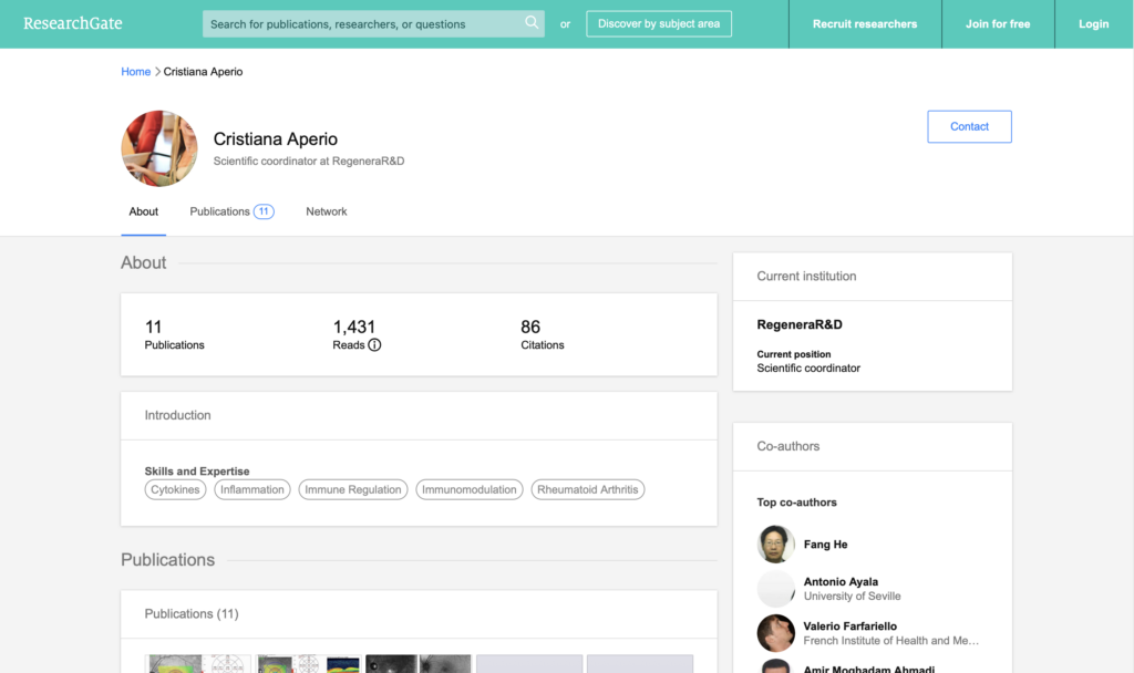 ResearchGate - Dr Aperio - Home